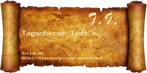 Tagscherer Iván névjegykártya